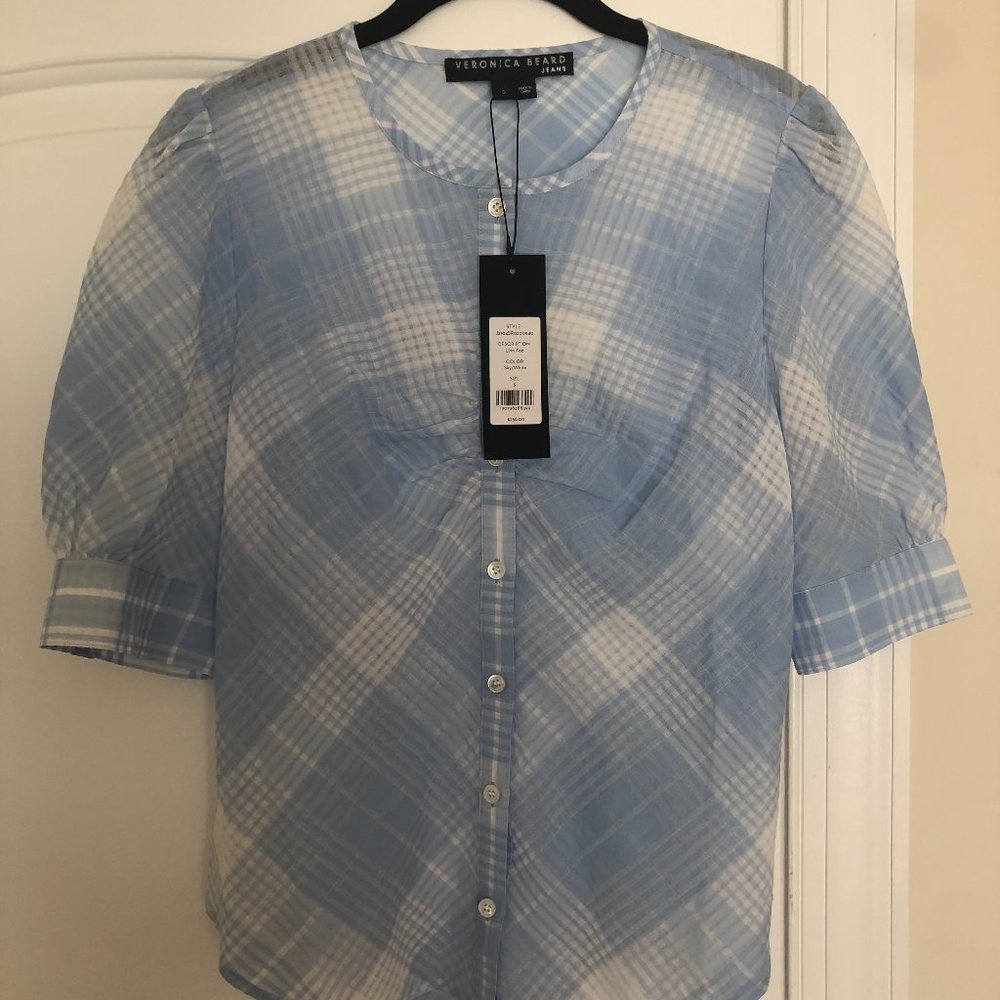 Brand New Veronica Beard Blue and White Top